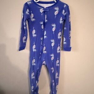 Carter's Blue Peacock Pattern Footie